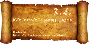 Körtvélyessy Lajos névjegykártya