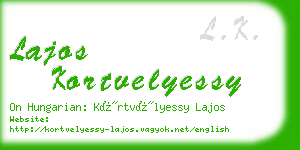 lajos kortvelyessy business card